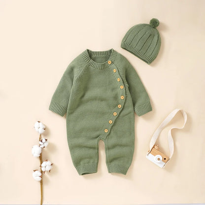 Cozy Button Knit Romper Set - Just Kidding Store