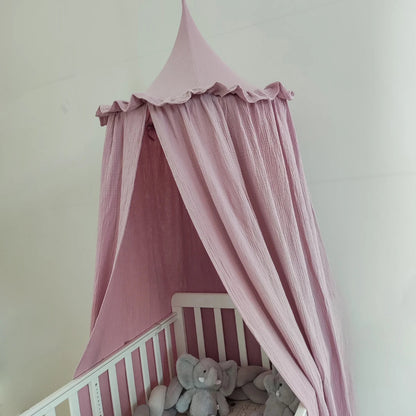 OEKO-Tex Premium Muslin Cotton Canopy With Frills - Just Kidding Store