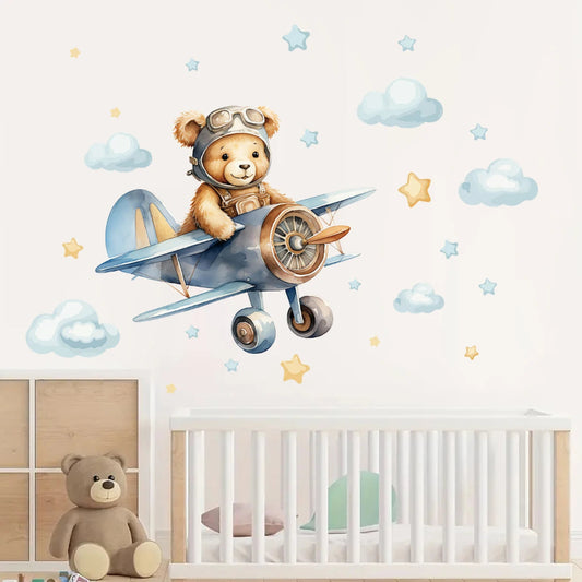 Aviator Bear Wall Decals - Just Kidding Store