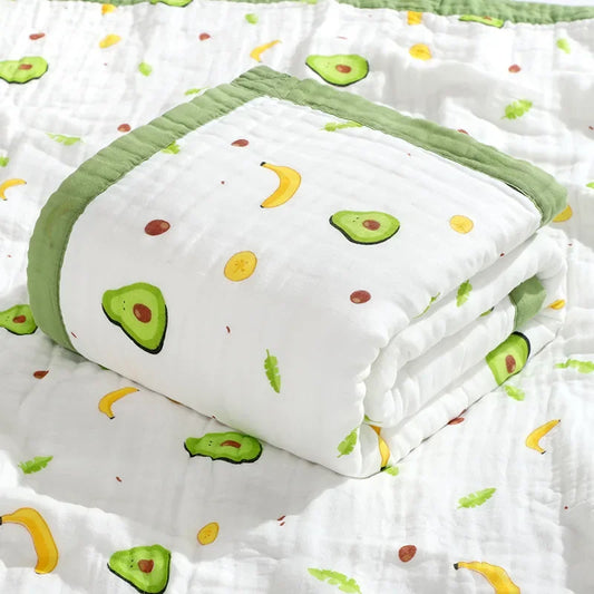 6 Layers Cotton Blanket Baby Kids Muslin Wrap - Just Kidding Store