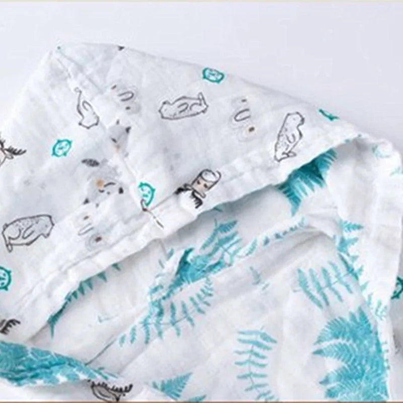 Hooded Cotton Muslin Bath Robe - Just Kidding Store