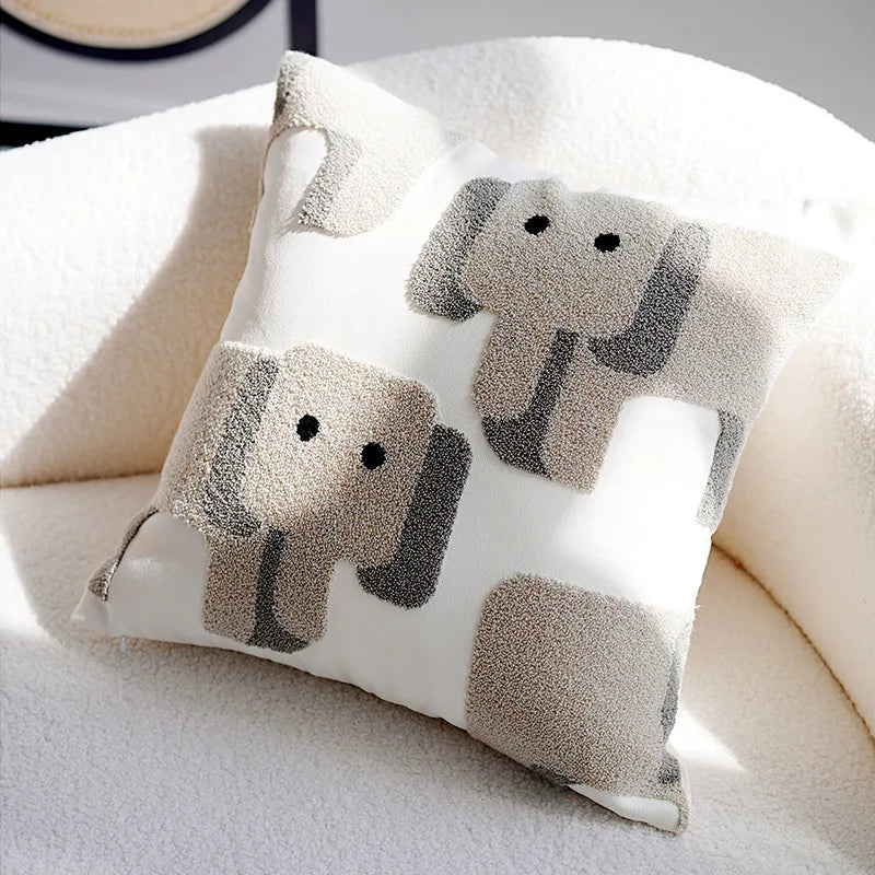 Elephant Embroidered Cushion Covers - Just Kidding Store