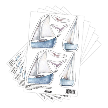 Watercolor Sailboat Wall Stickers - Just Kidding Store