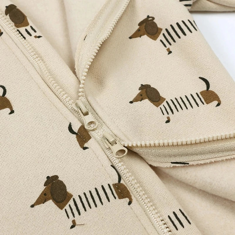 Hooded Fleece Rompers -  Zipper Jumpsuit - Just Kidding Store