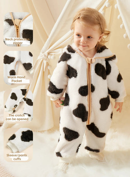 Animal Coral Fleece Baby Toddle Jumpsuit - Just Kidding Store