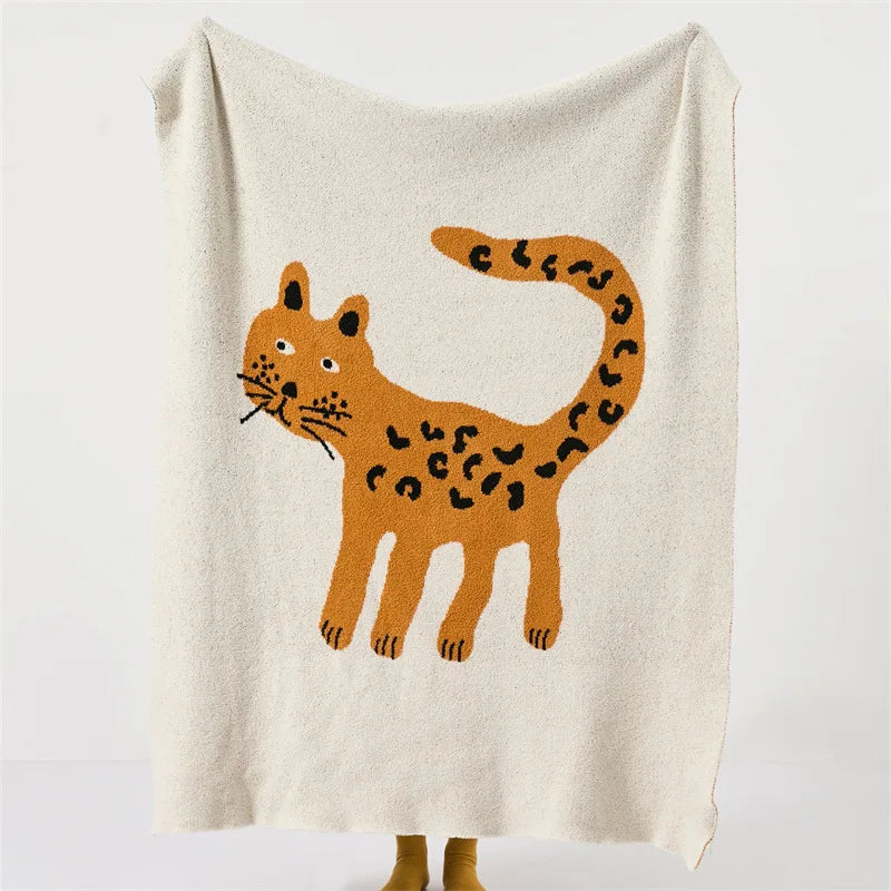 Fluffy Leopard Throw Blanket - Just Kidding Store