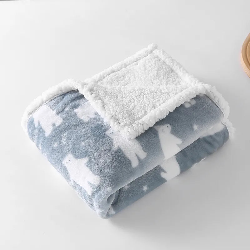 Polar Bear Soft Sherpa Baby Nursery Blanket - Just Kidding Store