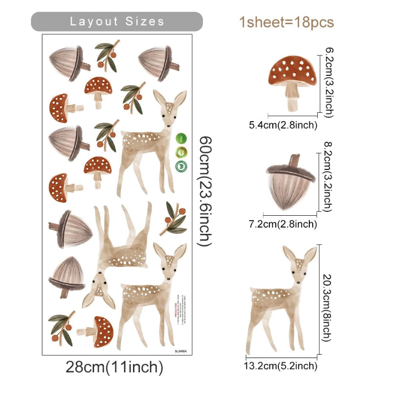 Little Fawn Forest Wall Decals - Just Kidding Store