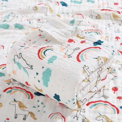 6 Layers Cotton Muslin Swaddle Blanket - Just Kidding Store