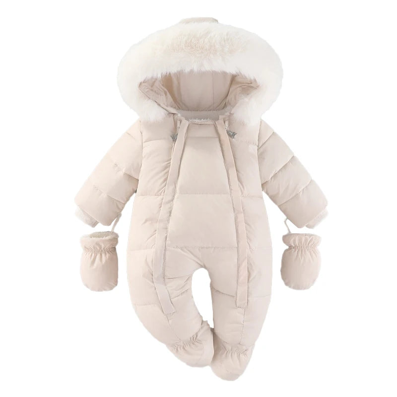 Infant Snowsuit - Warm Hooded Jumpsuit Set - Just Kidding Store