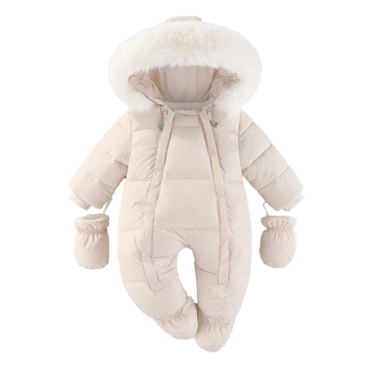 Infant Snowsuit - Warm Hooded Jumpsuit Set - Just Kidding Store