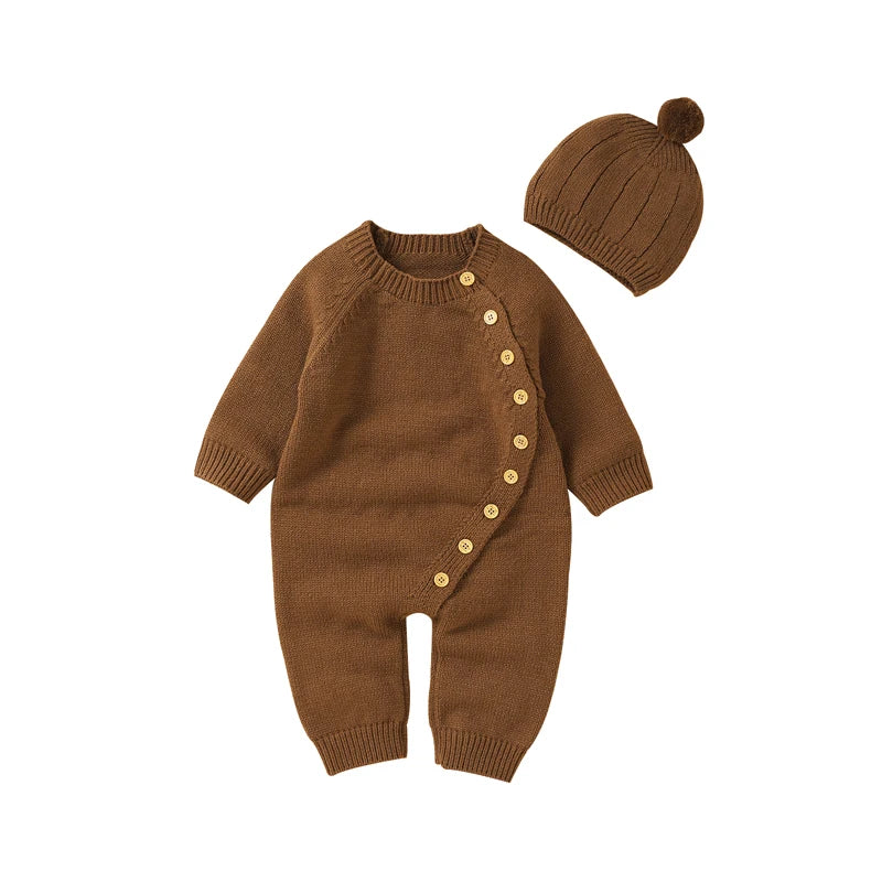 Cozy Button Knit Romper Set - Just Kidding Store
