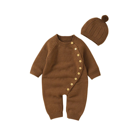 Cozy Button Knit Romper Set - Just Kidding Store
