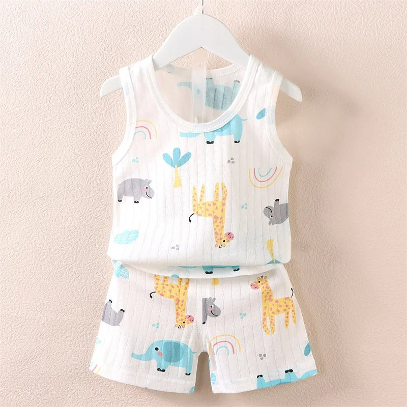 Safari Summer Childrens Pajama Set - Just Kidding Store