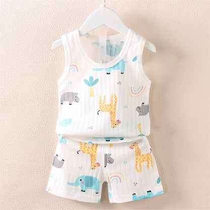 Safari Summer Childrens Pajama Set - Just Kidding Store