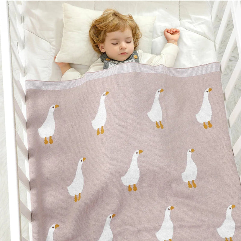 White Goose Cotton Knitted Blanket