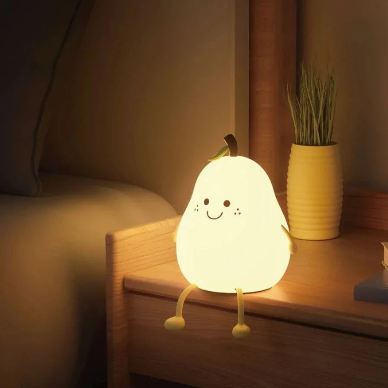 Pear LED Night Light - Tap Control Color Changing Lamp - Just Kidding Store