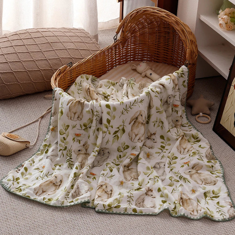 4 Layers Premier Bamboo Cotton Swaddle Blanket - Just Kidding Store