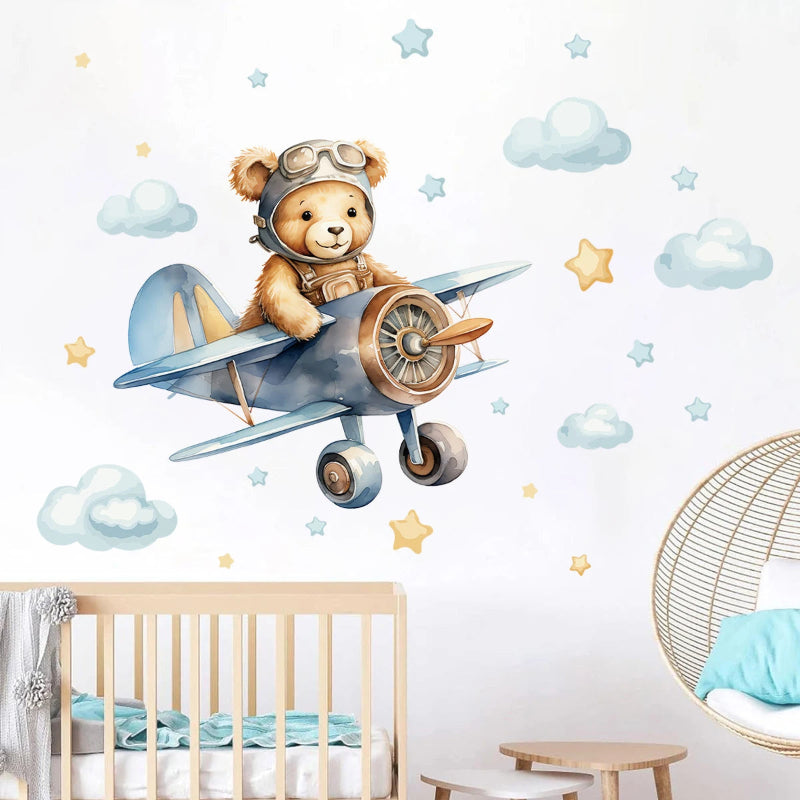 Aviator Bear Wall Decals - Just Kidding Store