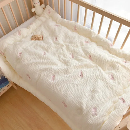 Embroidered Winter Thick Muslin Cotton Bed Cover - Just Kidding Store
