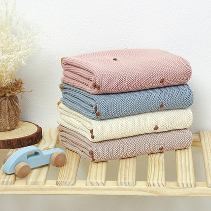 Colorful Dots Cotton Knitted Blanket - Just Kidding Store