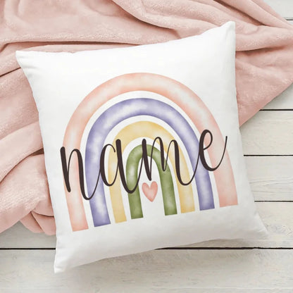 Personalised Rainbow Pillow Case - Custom Cushion Cover - Just Kidding Store