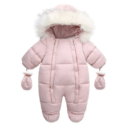 Infant Snowsuit - Warm Hooded Jumpsuit Set - Just Kidding Store