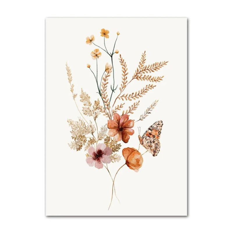 Wildflowers Boho Rainbow Personalised Canvas Posters - Just Kidding Store