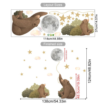 Moonlit Bear Balloon Wall Sticker - Just Kidding Store