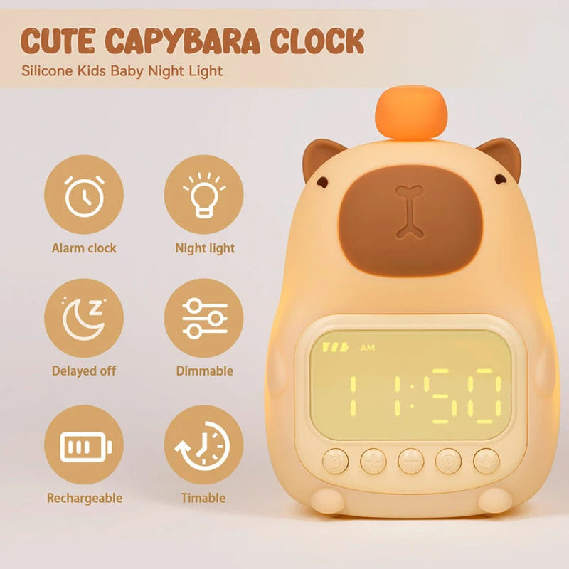 Capybara Night Light Alarm Clock - Just Kidding Store