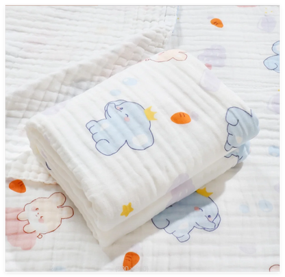 6 Layers Cotton Muslin Swaddle Blanket - Just Kidding Store