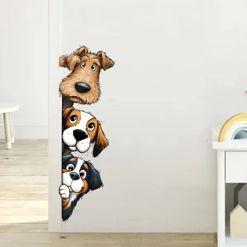 Peeking Dogs Corner Wall Stickers - Just Kidding Store