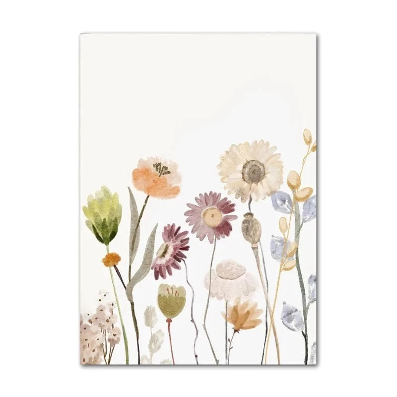 Wildflowers Boho Rainbow Personalised Canvas Posters - Just Kidding Store
