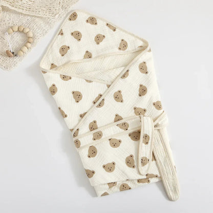 4 Layer Muslin Hooded Towel - Bath Poncho - Just Kidding Store