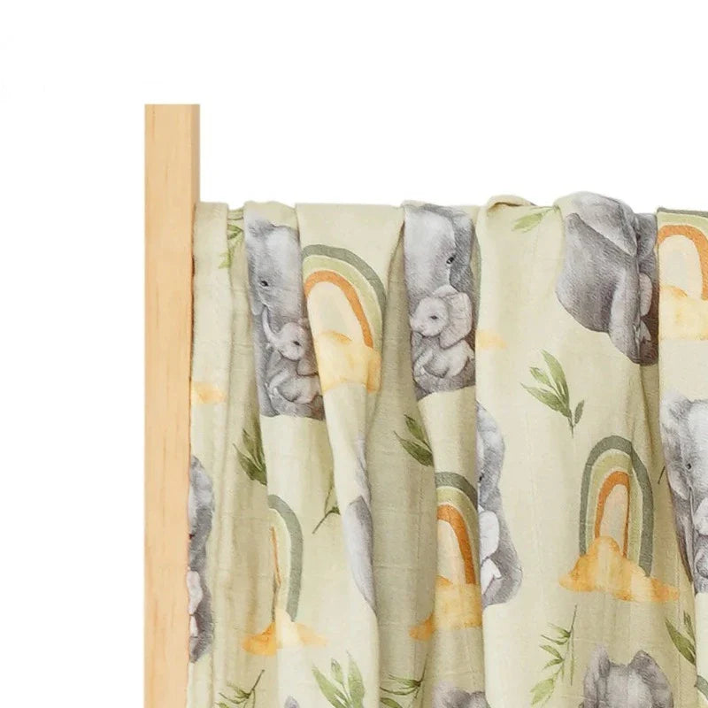 2 Layers Bamboo Cotton Muslin Swaddle Blankets - Just Kidding Store