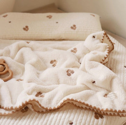 Embroidered Soft Flannel Kids Nursery Blanket - Just Kidding Store