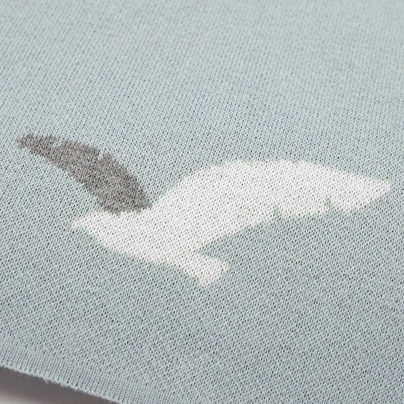 Seagulls Cotton Knitted Baby Nursery Blanket - Just Kidding Store