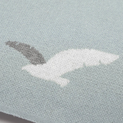 Seagulls Cotton Knitted Baby Nursery Blanket - Just Kidding Store