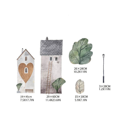 Whimsical Village Fabric Wall Stickers - Just Kidding Store