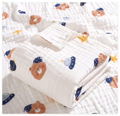 6 Layers Cotton Muslin Swaddle Blanket - Just Kidding Store