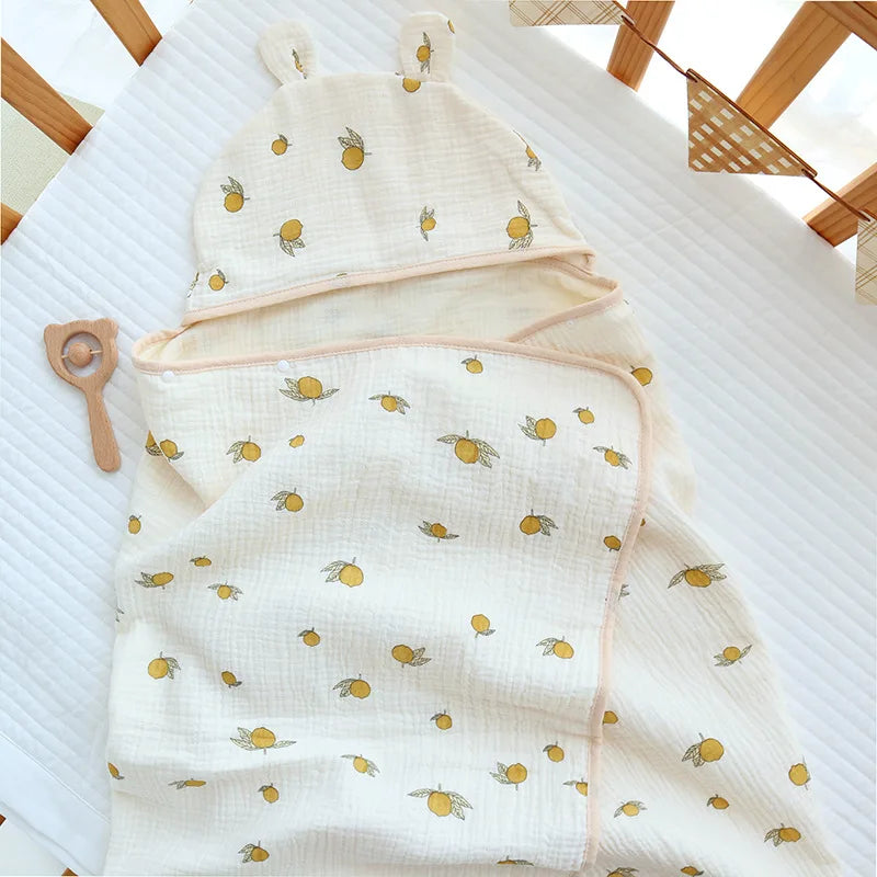 4 Layers Muslin Hooded Towel - Bath Poncho - Just Kidding Store
