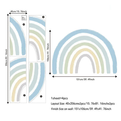 Pastel Watercolor Rainbow Fabric Wall Decal - Just Kidding Store