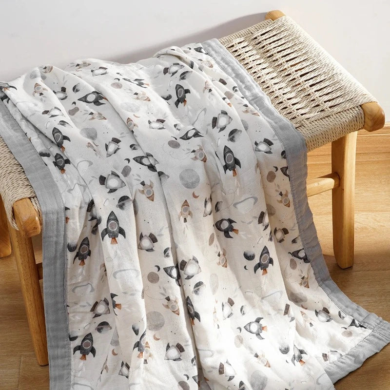 4 Layers Premier Bamboo Cotton Swaddle Blanket - Just Kidding Store