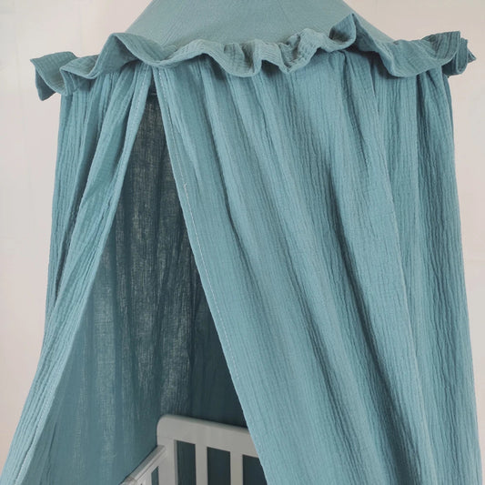 OEKO-Tex Premium Muslin Cotton Canopy With Frills - Just Kidding Store