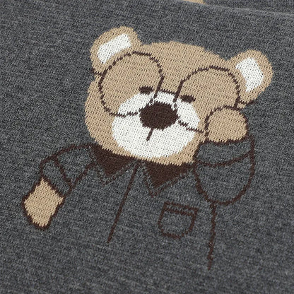 Professor Bear Cotton Knitted Baby Nursery Blanket - Just Kidding Store
