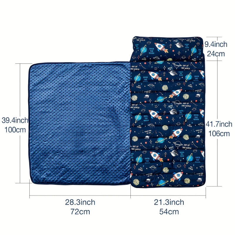 Outer Space Nap Mat - Sleeping Envelope With Pillow - Just Kidding Store