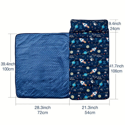Outer Space Nap Mat - Sleeping Envelope With Pillow - Just Kidding Store