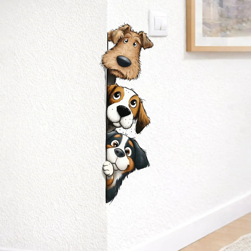 Peeking Dogs Corner Wall Stickers - Just Kidding Store