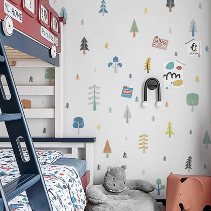 Colourful Tree Forest Wall Decals - Woodland Trees Stickers - Just Kidding Store