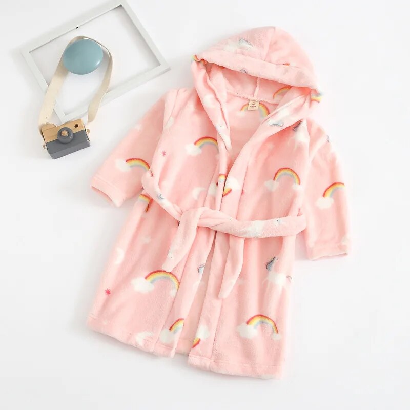 Winter Hooded Flannel Childrens Robe - Just Kidding Store